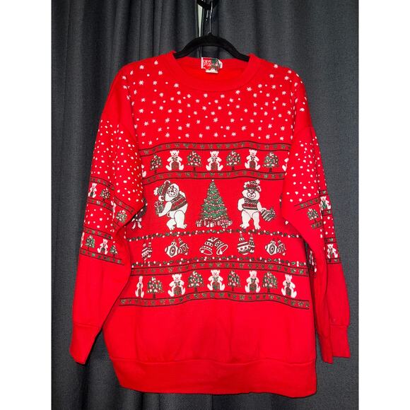 Ugly Christmas Sweater Sweaters - Ugly Christmas Sweater Xmas Sweatshirt Crewneck Size XL Vintage